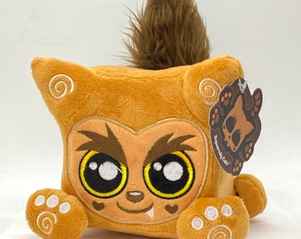 Caramel Candy Werewolf plush kitty by Squaredy Cats (Sweet Tooth aka Lykoi)