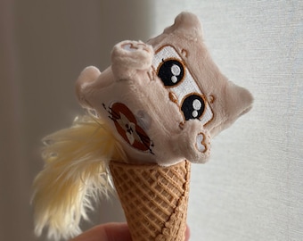 Vanilla Ice Cream Ninja mini plush by Squaredy Cats