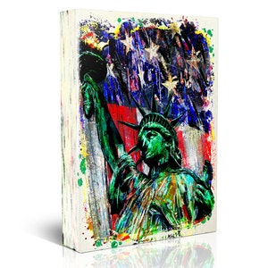 Statue of Liberty Canvas Art, USA Canvas, American Flag painting