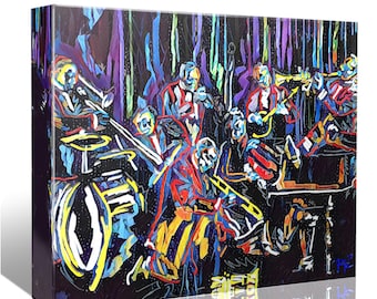 jazz painting canvas club band items etsy