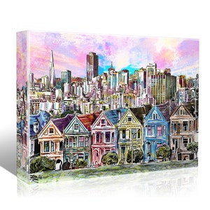 San Francisco Painting, Skyline Canvas, SF Painting