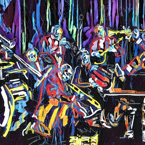 Jazz Art, Jazz Band Canvas, Jazz Club Painting - Etsy