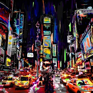 Times Square Art Print, New York Art, NYC painting