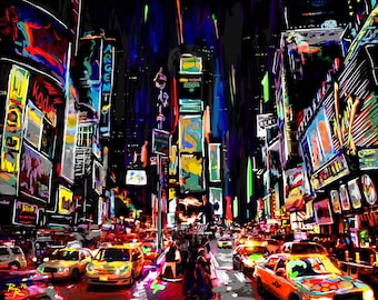 Times Square Art Print, New York Art, NYC painting