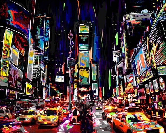 「TIMES SQUARE」ロジャーヴィラー ３Dアート サイン有 TIMES SQUARE」ロジャーヴィラー 3Dアート サイン有