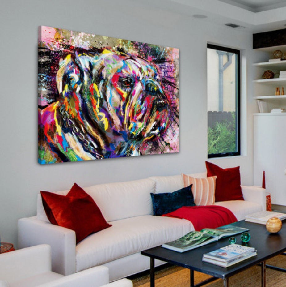 Bulldog Art Bulldog Canvas English Bulldog painting Etsy