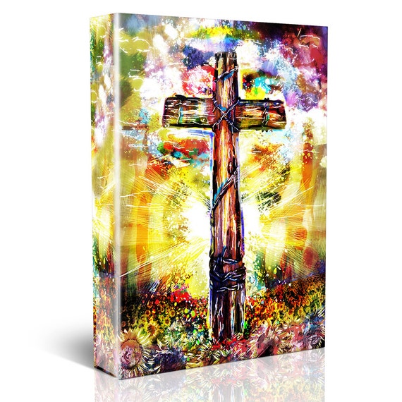 Christian Cross Art, Cross Canvas, Religious Painting - Etsy