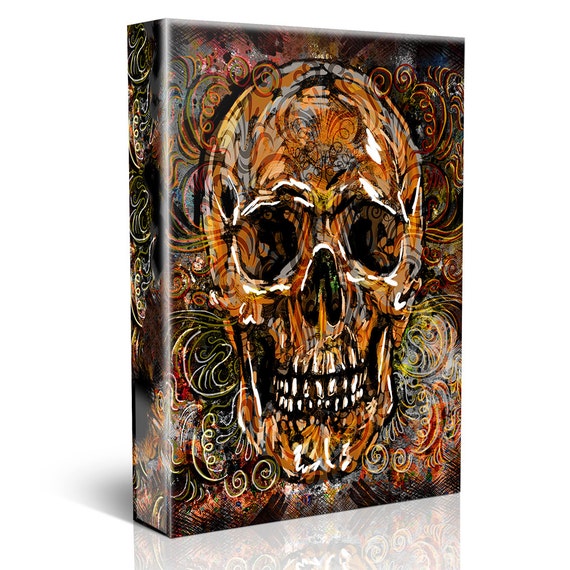 Skull Painting, Sugar Skull Canvas, Day Of The Dead Painting