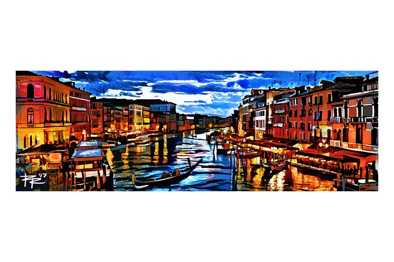 Venice Canvas Art Venice Italy Panoramic Painting Colorful Etsy
