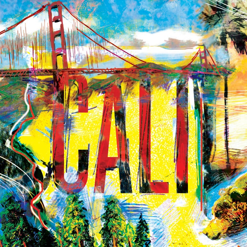 California Art Cali Art Print State Painting Etsy