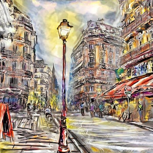 Paris Art, Parisian Painting, Cityscape, French Art