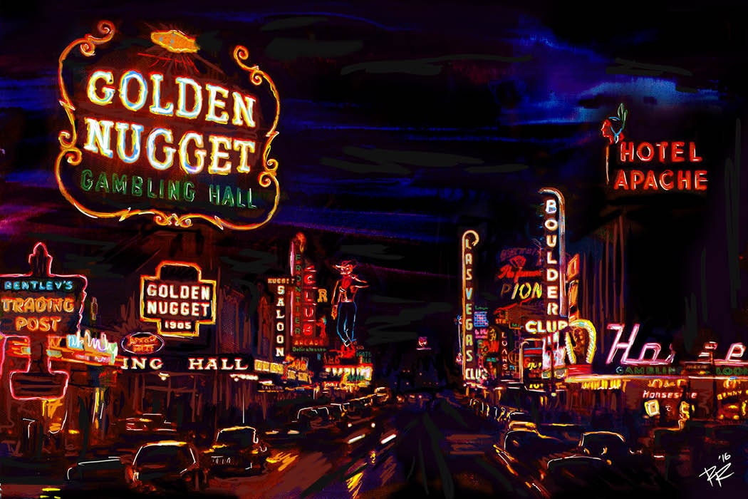 Las Vegas Art Print Vintage Vegas art Old Vegas Artwork Etsy
