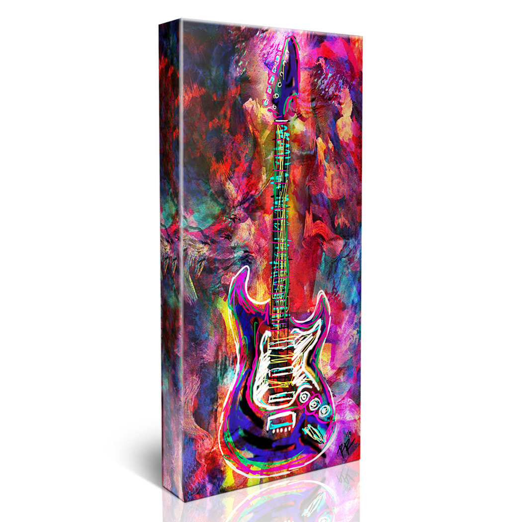 Arte de lienzo de guitarra Rock n Roll Pintura panorámica | Etsy España