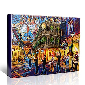 New Orleans Kunst, Karneval Kunst, Französische Viertel Leinwand, Stadtansicht Gemälde