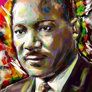 Martin Luther King Art Print, MLK art, History Artwork