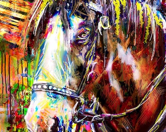 Horse Art Print, Equestrian Art, Horse Home Decor