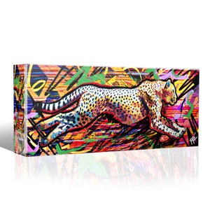 Cheetah Canvas Art, Chat de la jungle, Peinture panoramique, Décoration intérieure colorée