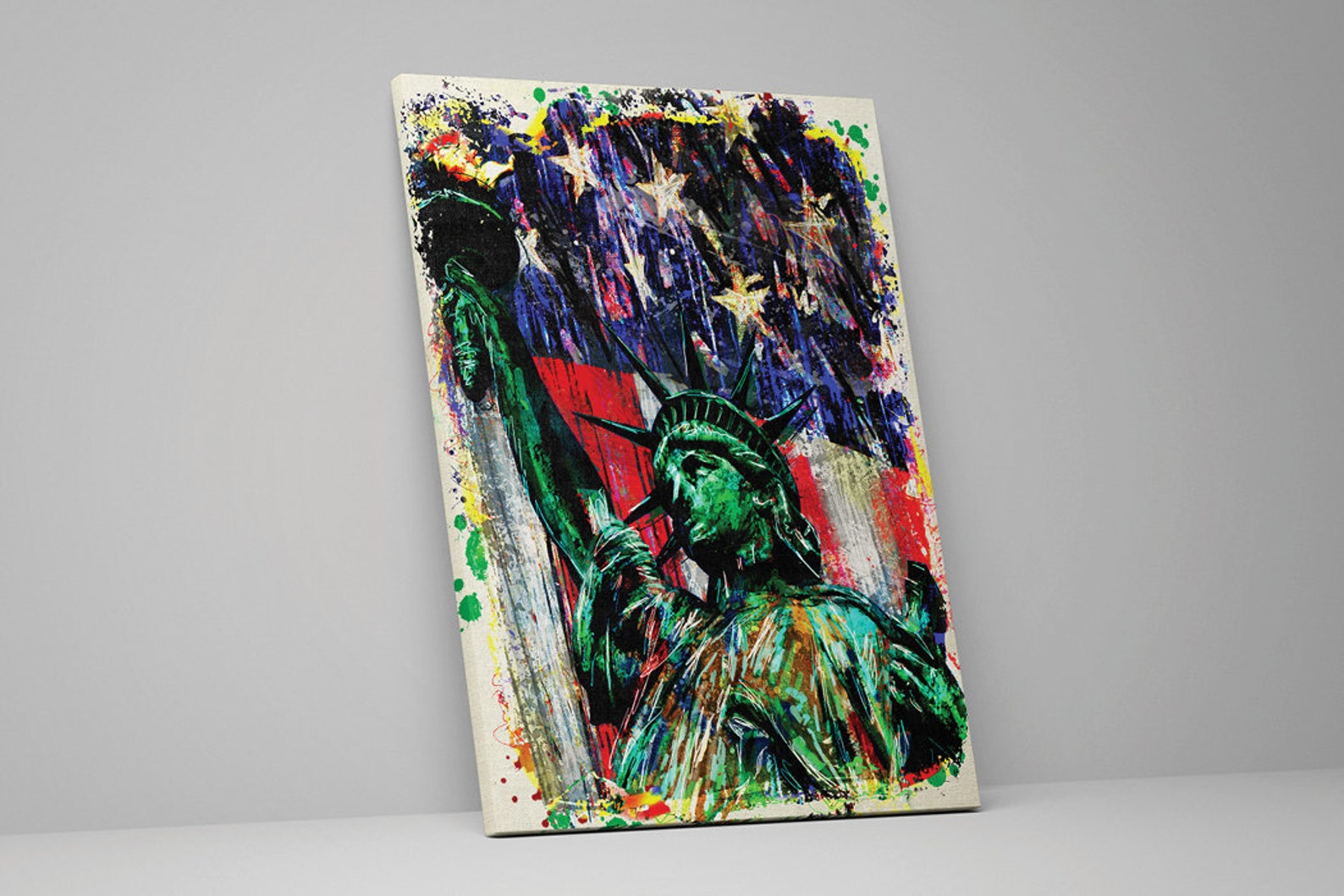 Statue of Liberty Canvas Art USA Canvas American Flag Etsy