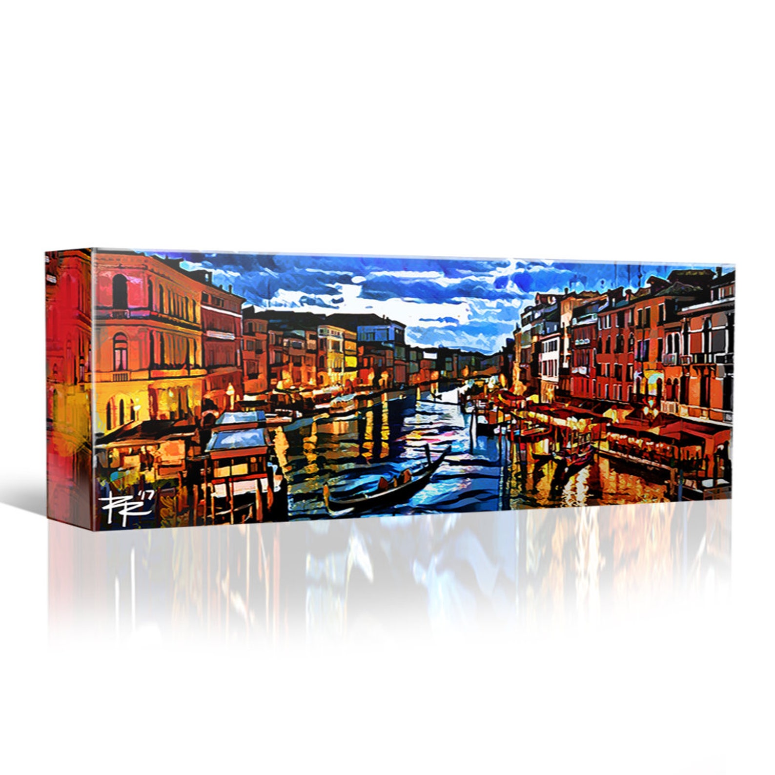 Venice Canvas Art Venice Italy Panoramic Painting on Wood Etsy