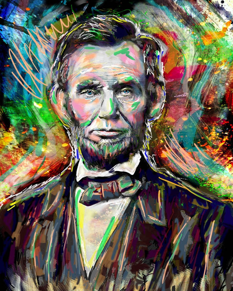 Abraham Lincoln Canvas Art Abe Lincoln Canvas President Etsy
