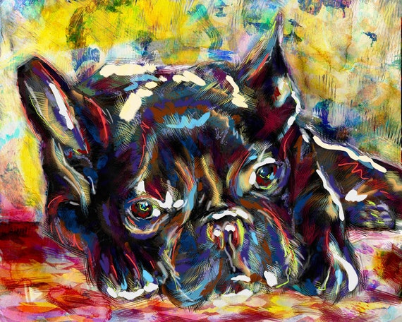 Wonderbaar French Bulldog Art Frenchie Art Print Bulldog painting Dog | Etsy GN-45