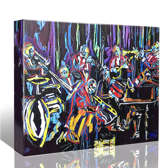 Jazz Art, Jazz Band Canvas, Jazz Club Painting - Etsy