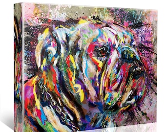 Bulldog Art, Bulldog Canvas, English Bulldog Painting