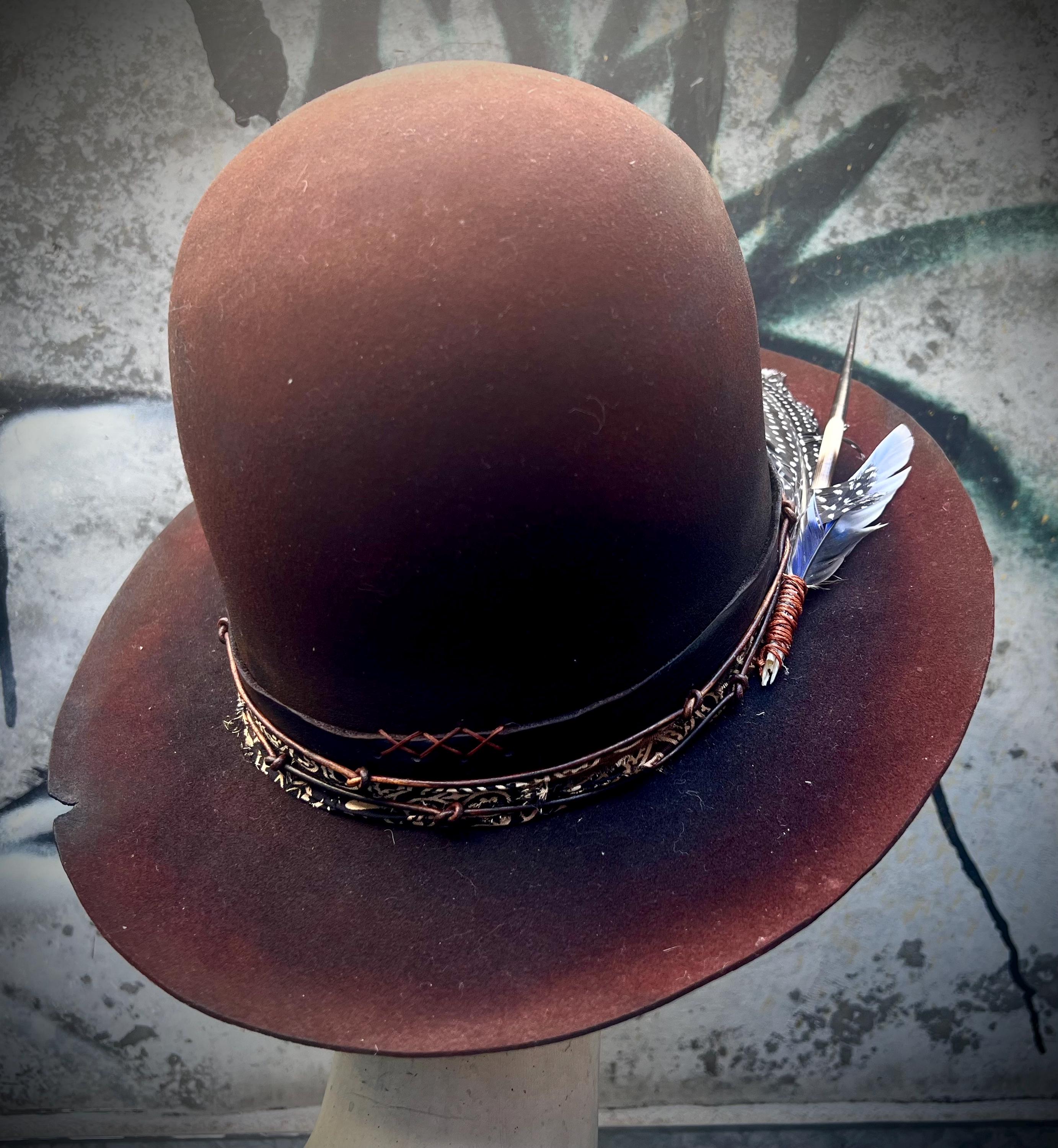 Vintage Open Crown Cowboy Hat - Etsy