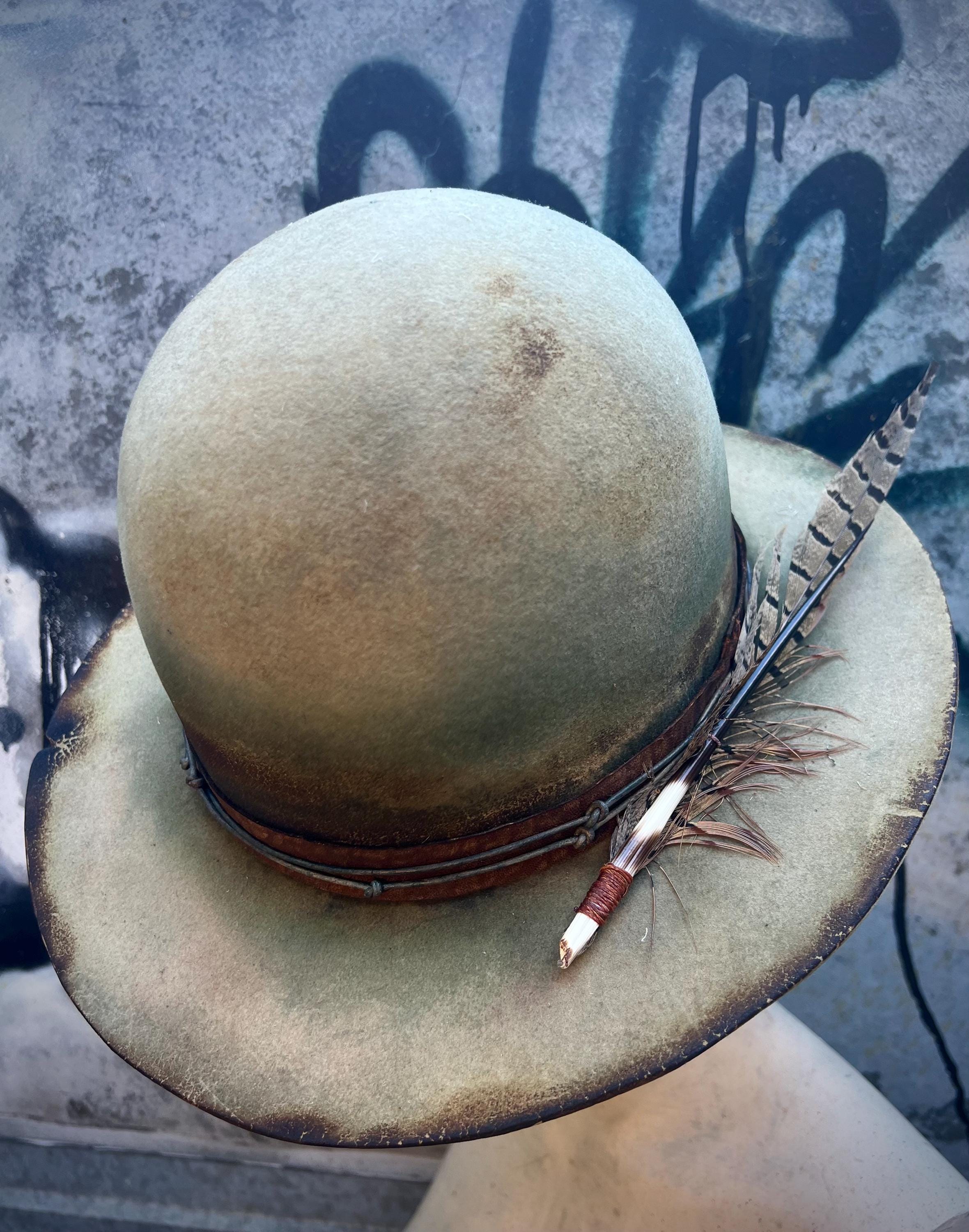 MIDNIGHT RAMBLER Custom Open Crown Distressed Burned Hat Burnt Down Bar - Wild Hats main image 3