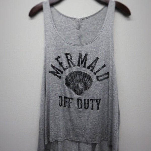 Large Mermaid Off Duty Graphic Tank,  fun tanks, graphic tanks, comfy, great gifts or just for yourself:)