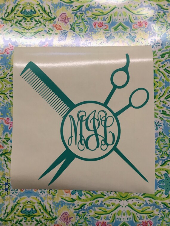Monogram Cosmetology Decal Personalized Hair Dresser Decal Etsy