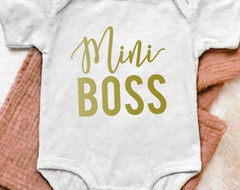 Mini Boss Baby Bodysuit, Mini Boss Onesie, Baby Shower Gift, Like a Boss, Wife Mom Boss, Girl Boss, Boss Babe, Boss Baby, Gift for New Mom