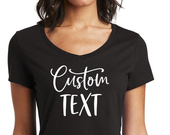 Custom Shirt, Gift for Her, Women's V-Neck Shirt Design, Custom T Shirt, Personalized Shirt, Custom Shirts, Custom Printing T-shirts, Tee