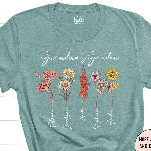 Grandmas Garden Shirt, Grandma Gift, Birth Month Flowers, Personalized Gifts for Grandma, Mothers Day Gift for Grandma, Grandma Sweatshirt