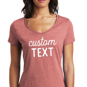 Custom Shirt, Gift for Her, Women's V-Neck Shirt Design, Custom T Shirt, Personalized Shirt, Custom Shirts, Custom Printing T-shirts, Tee image 1