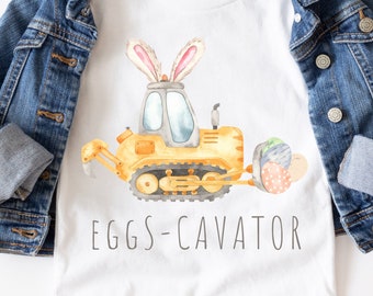 男の子用イースターシャツ、面白いイースターTシャツ、卵型キャベーター、かわいいイースターバニー幼児用Tシャツ、男の子用イースター衣装、イースターバスケット詰め物