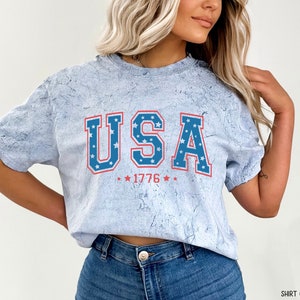 Retro USA Comfort Colors Shirt, 4th of July Tshirt, America Fourth Tee, Womens 4th of July Shirt, America Patriotic Shirt, Independence Day
