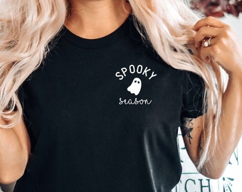 Spooky Season Shirt, Cute Halloween Tshirt, Spooky Sweatshirt, Halloween Tee, Ghost, Black, PSL, Pumpkin Fall, Cute and Scary, Autumn Shirt