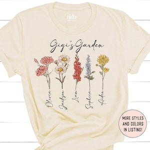 Gigi Garden Shirt, Mothers Day Gift for Gigi, Birth Month Flowers, Personalized Gifts for Grandma, Gigi Gift, Grandma Sweatshirt, Gigi Shirt