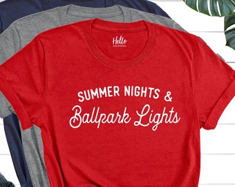 Summer Nights and Ballpark Lights Shirt, Baseball Mom Shirt, Baseball Tee, Baseball Game, Ballpark Shirt, Baseball Season Tee, Take Me Out