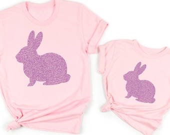 Glitter Easter Shirts, Mommy and Me Shirts, Bunny Glitter Shirt, Matching Easter Shirts, Toddler Easter Shirt, Baby Easter Shirt, Mom Easter