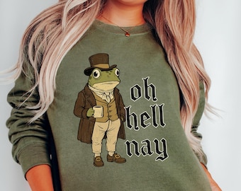 Vintage Frog Graphic Sweatshirt, Snarky Sarcastic Crewneck, Funny Mental Health Pullover