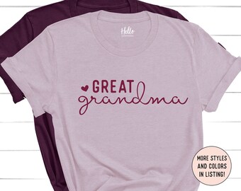 Great Grandma Gift, Great Grandma Shirt, Mothers Day Gift for Great Grandma, Pregnancy Announcement to Grandma, Promoted to Great Grandma
