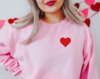 Heart Valentines Day Shirt, Minimalist Valentines Day T shirt, Matching Valentines Tees, Teacher Valentine Shirts for Women, Galentines Day
