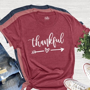 Thankful Thankful Shirt Thanksgiving T Shirt Cute Thankful image 0