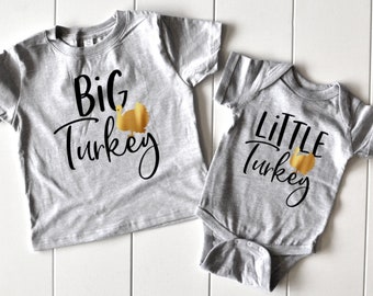 Big Turkey Shirt, Little Turkey Shirt, Matching Thanksgiving Shirts, Turkey Shirts, Thanksgiving Shirts, Matching Shirt Set, Mommy and Me