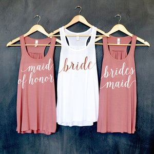 Bride Tank Top, Bridesmaid Tank Tops, Maid of Honor Tank Top, Bachelorette Party Shirts, Bridal Party, Bride Squad, Matron of Honor
