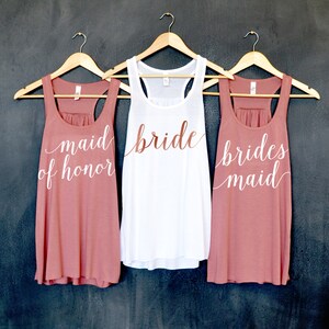 Bride Tank Top, Bridesmaid Tank Tops, Maid of Honor Tank Top, Bachelorette Party Shirts, Bridal Party, Bride Squad, Matron of Honor