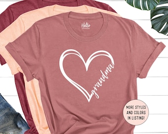 Personalized Grandma Shirt, Custom Grandma Gift, Grandma Heart Shirt, Funny Grandma Shirt, Mothers Day Gift, Grandma Birthday Gift