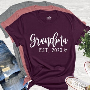 Grandma Shirt, Gift for Grandma, Grandma Established Shirt, Grandma Shirt, Christmas Gift Grandma, Pregnancy Announcement Grandparents image 1